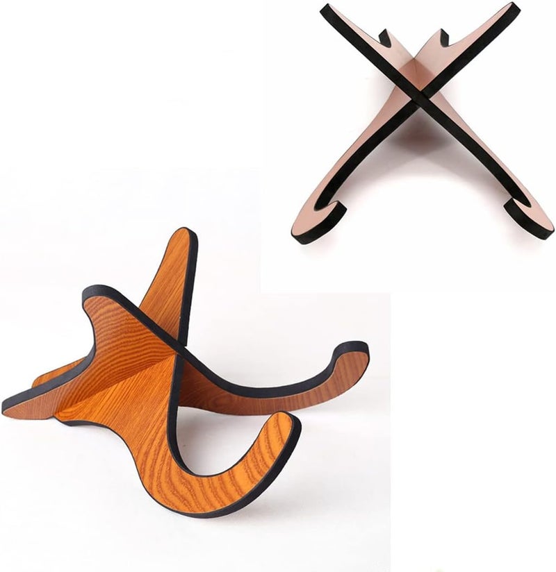 Beetoo Mahogany Foam Ukulele Stand, Portable Wooden Stand for Ukulele, Mandolins and Violins - Image 5